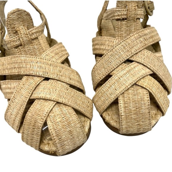 Farm Rio Raffia Zigzag Fisherman Slingback Sandals Women’s 39.5 - Picture 7 of 15